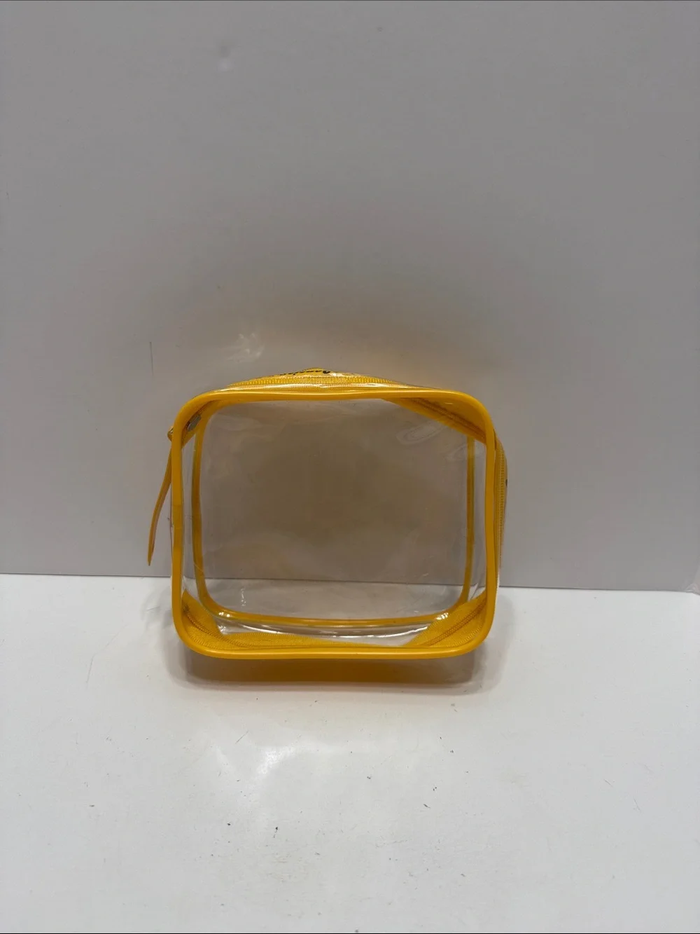Janeiro Clear Cosmetic Bag with Yellow Trim